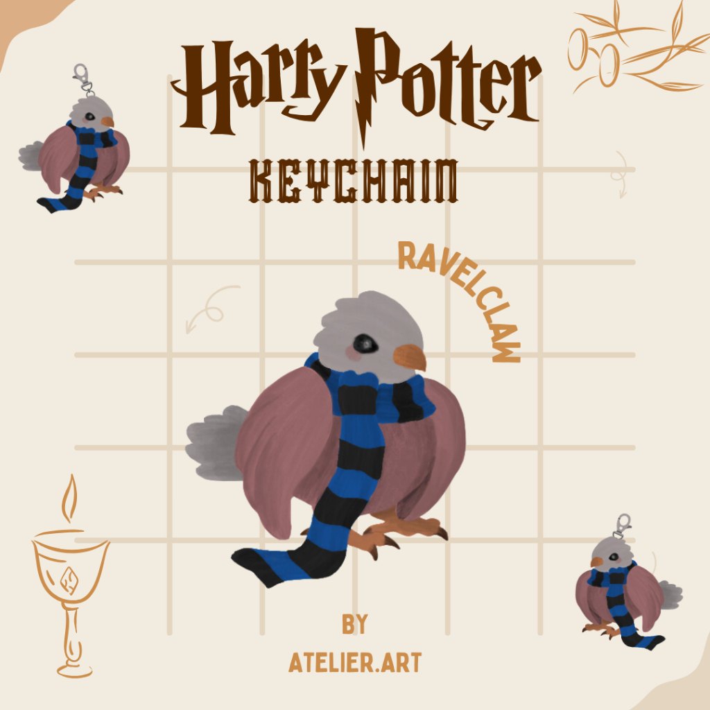Gantungan Kunci Harry Potter Ravenclaw Akrilik, Keychain Harry Potter Akrilik, Keychain Harry Potter