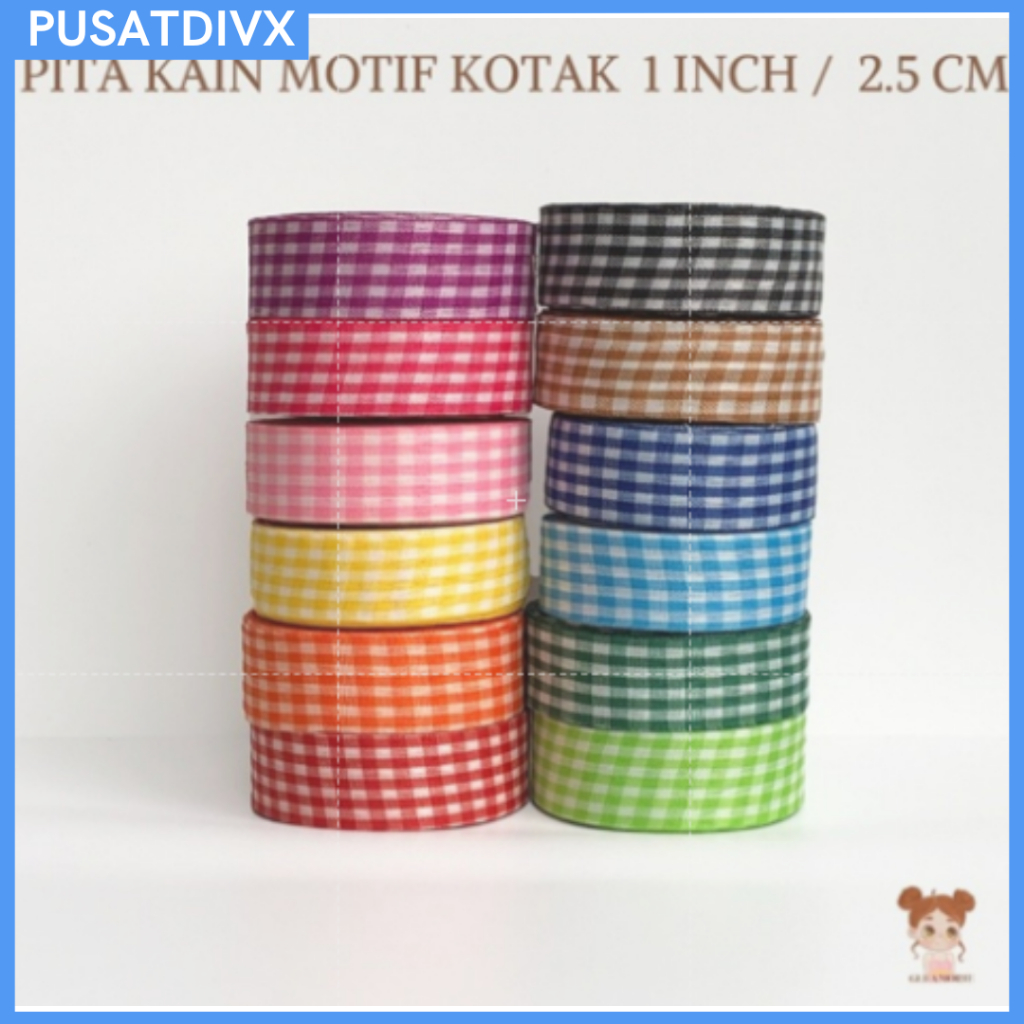 

PITA KAIN MOTIF KOTAK 1 INCH /2.5CM PER ROLL 20 YARD 18,5M MM01