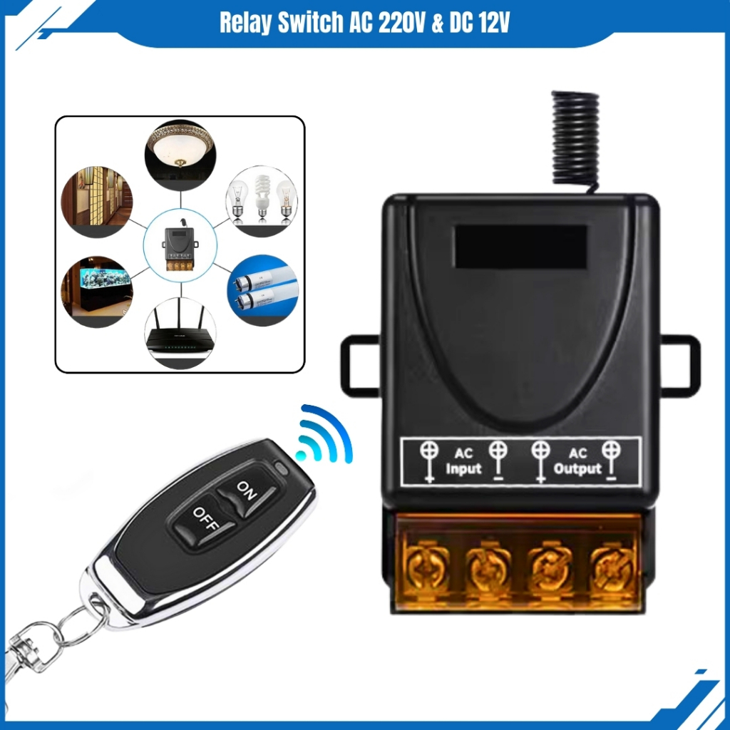 Relay Switch AC 220V DC 12V 1CH Remote Control Saklar on off