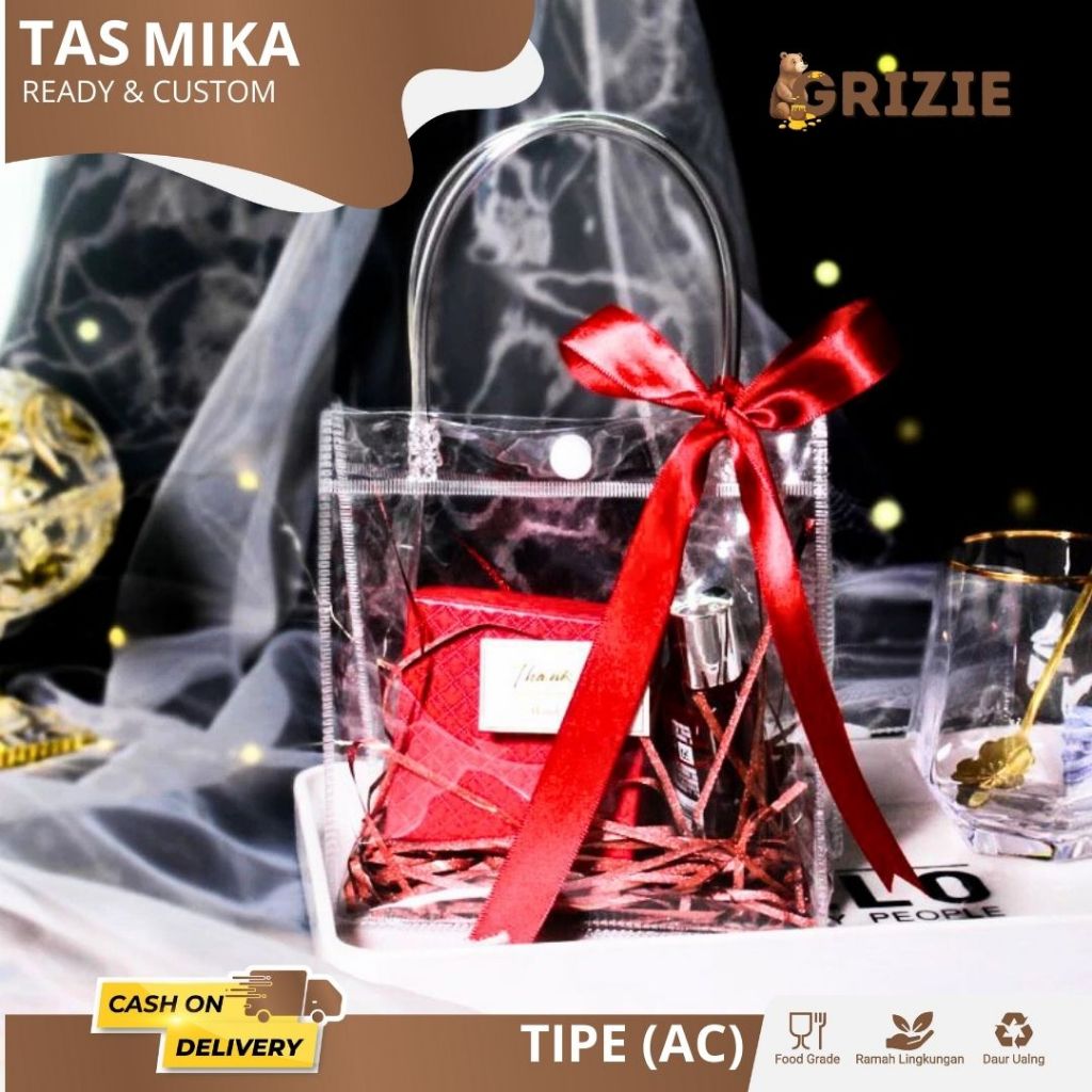 

Tas mika PVC / Tas mika transparan / Tas bening / Goodiebag transparan / Goodiebag mika I AC01-AC16