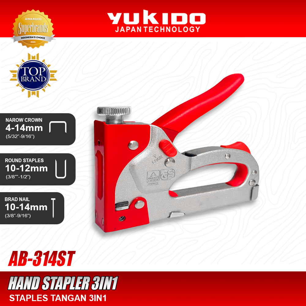 

YUKIDO TEMBAKAN STAPLES TANGAN 3 IN 1 4-14MM / HAND STAPLER 3 IN 1 AB-314ST Stationery