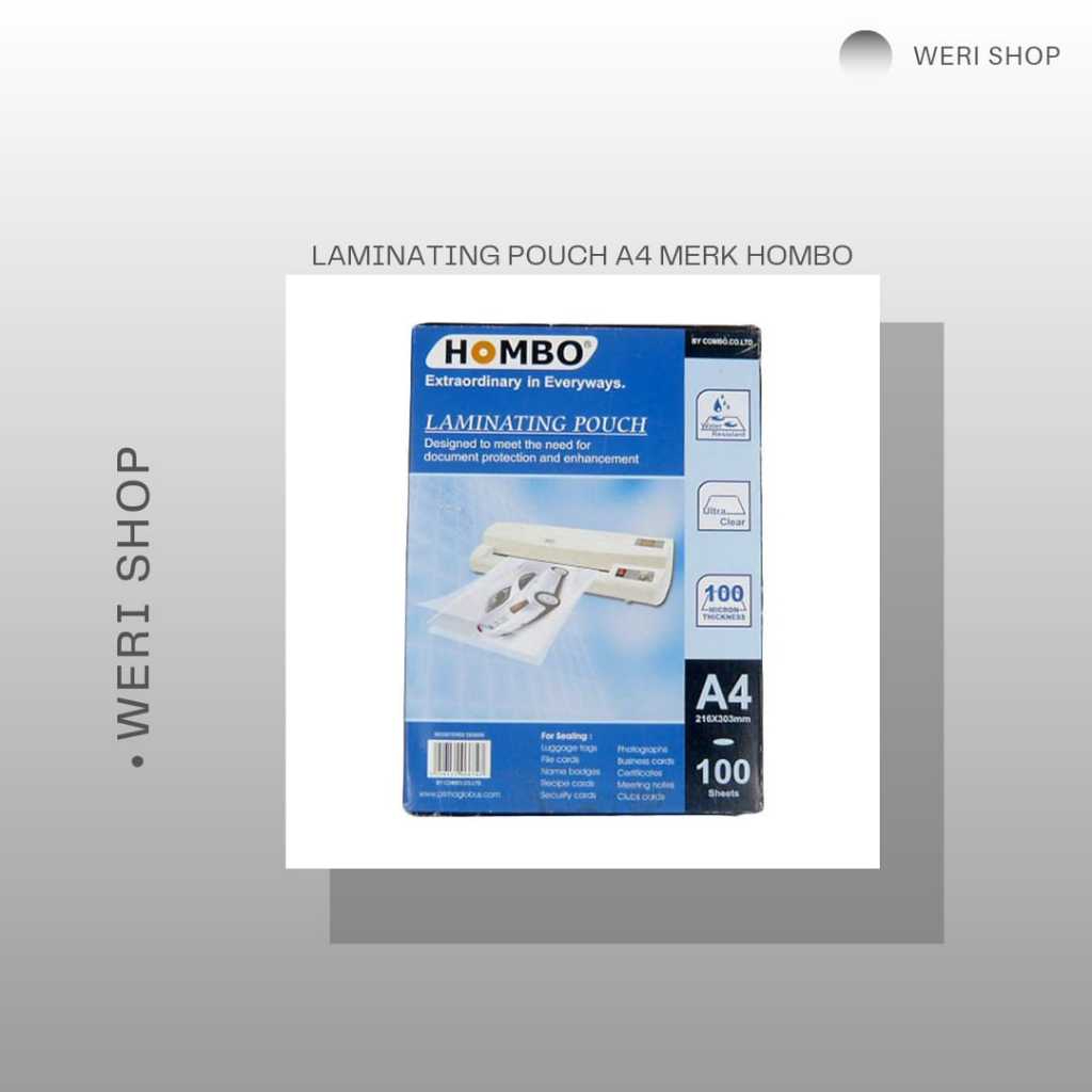 

LAMINATING POUCH A4 MERK HOMBO (PER PAK)