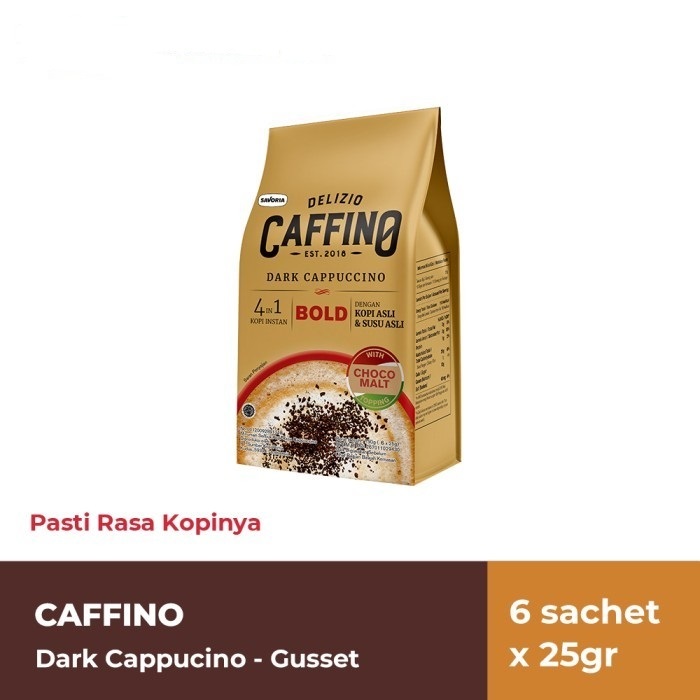 

Caffino Bold Dark Cappucino kemasan pouch 6 saset @25 gr