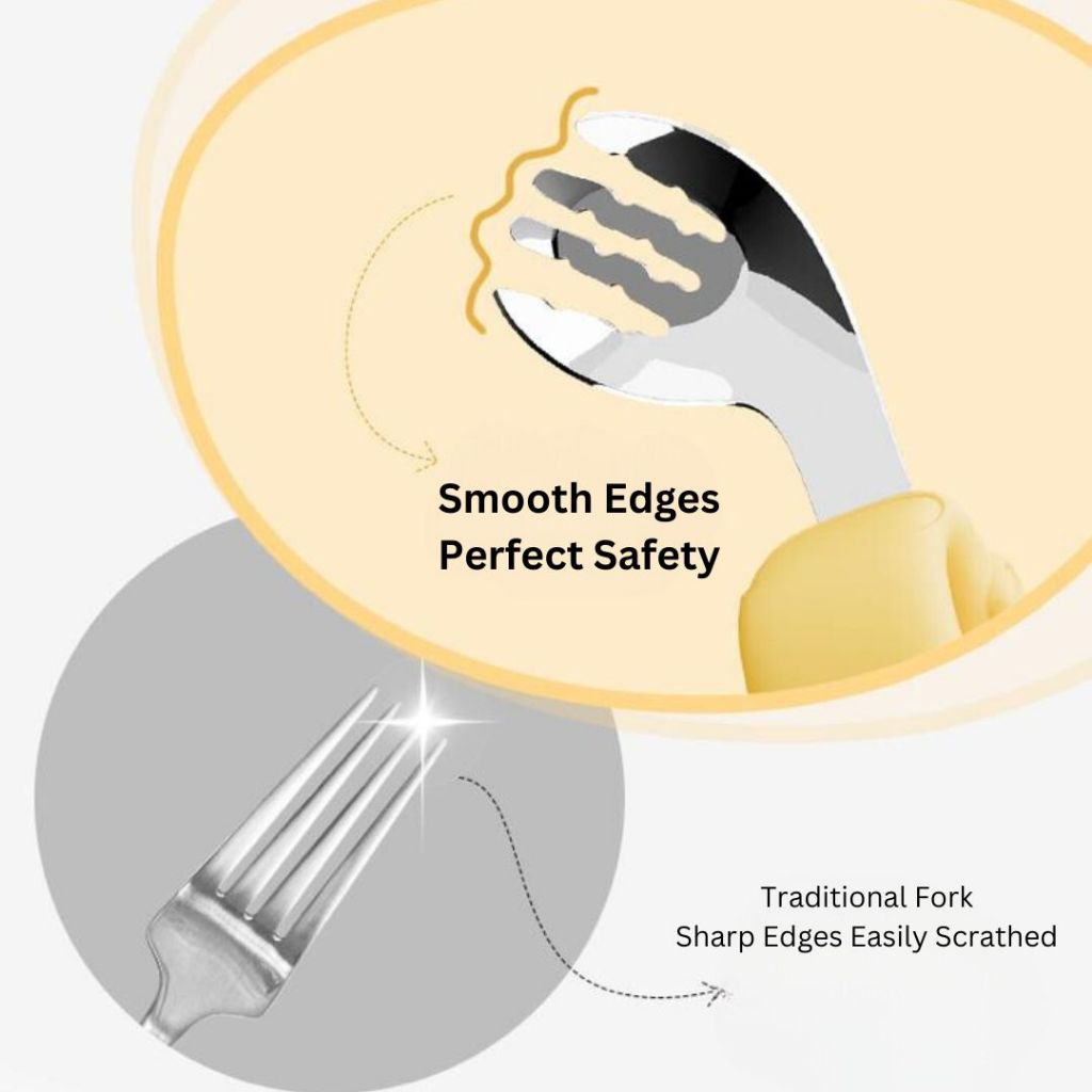 Cuci Gudang  Bundle Feeding Set - Brish Bebe Celemek Makan Bayi Ringan Set Sendok Garpu Stainless