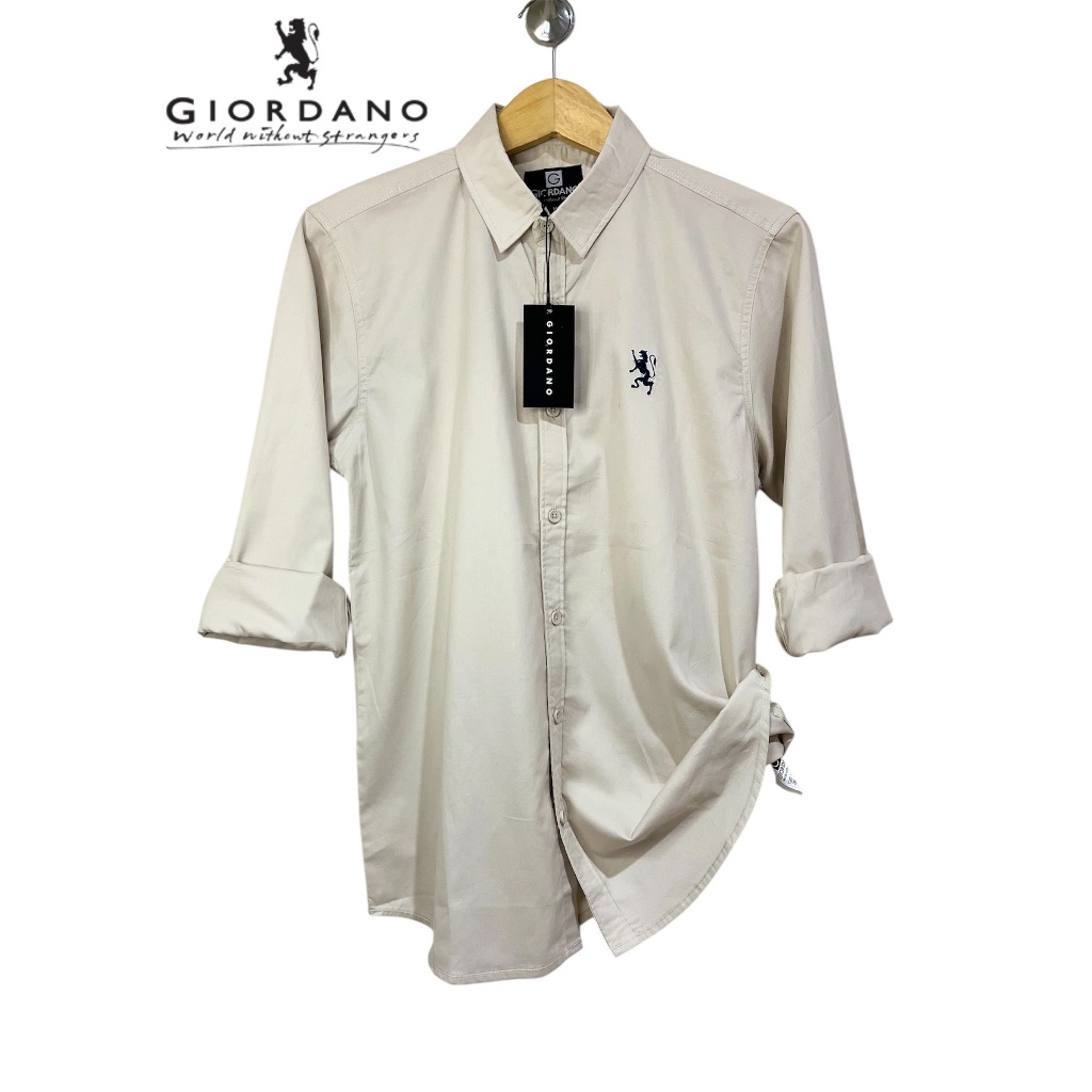 IK Kemeja Giordano pria lengan panjang / kemeja Giordano pria slimfit