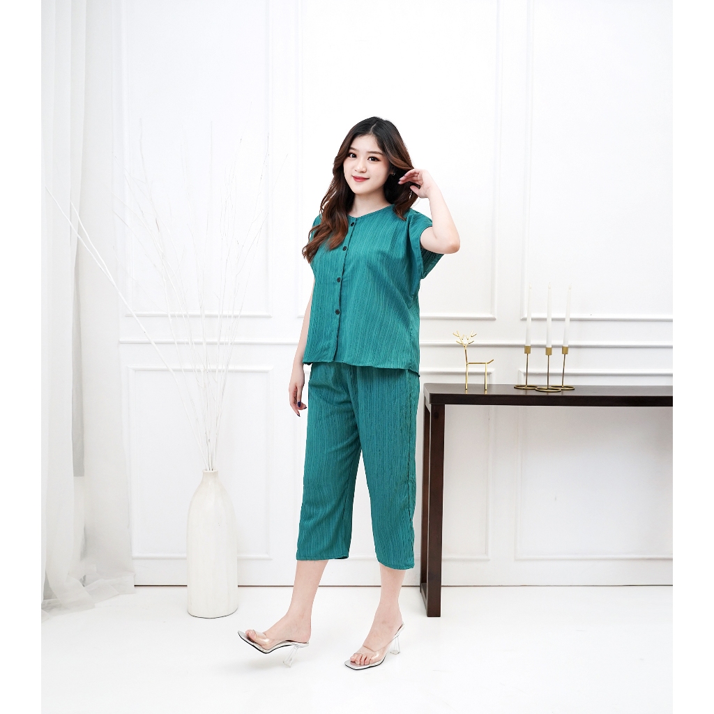 Baju setelan wanita oneset 7/8 baju santai