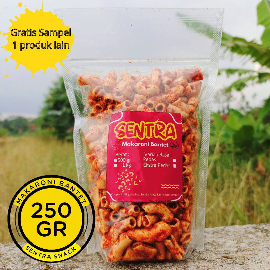 

Makaroni Bantet pedas manis gurih 250 gr