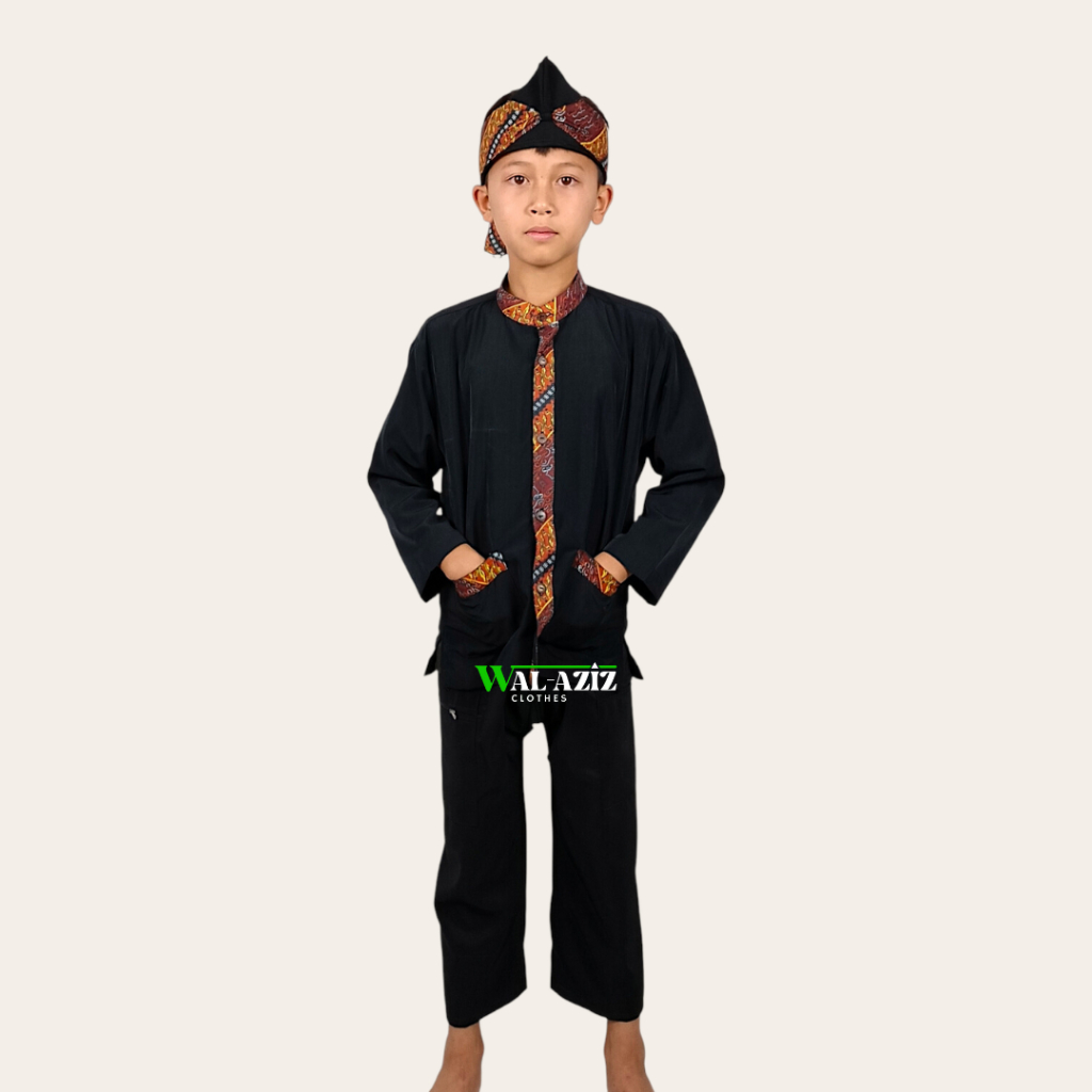 real pict SET Pangsi Anak Motif Batik rebo nyunda baju adat tradisional