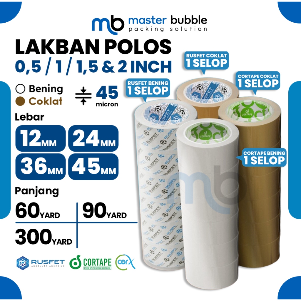 

Lakban Isolasi Polos Fragile / Unboxing / Cortape / Rusfet / Harga Per Selop Termurah Aneka Varian