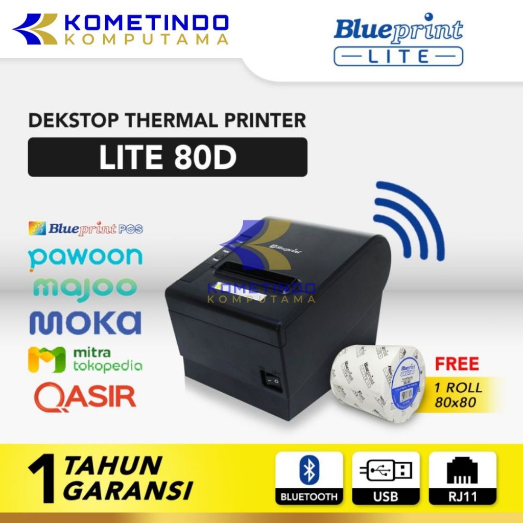 BP-LITE80D - Printer Struk Kasir Blueprint LITE 80D Bluetooth USB RJ11 Autocutter 80mm - Printer The