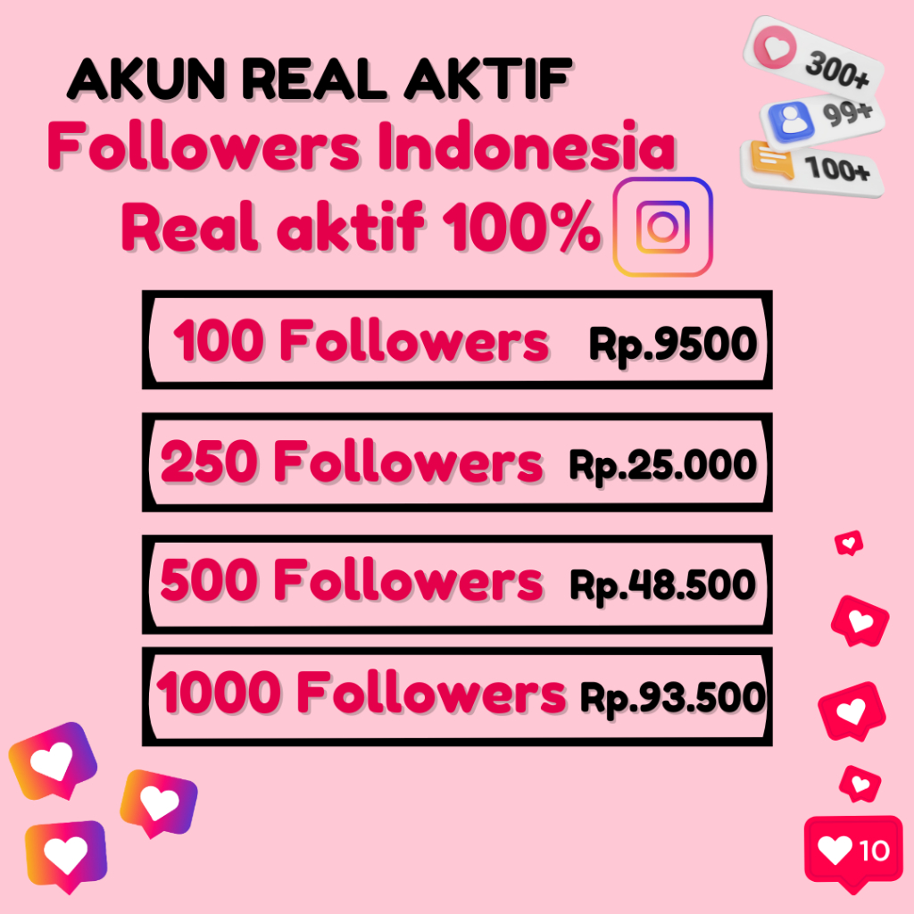 Instagram - akun real aktif Followers indonesia 100 %