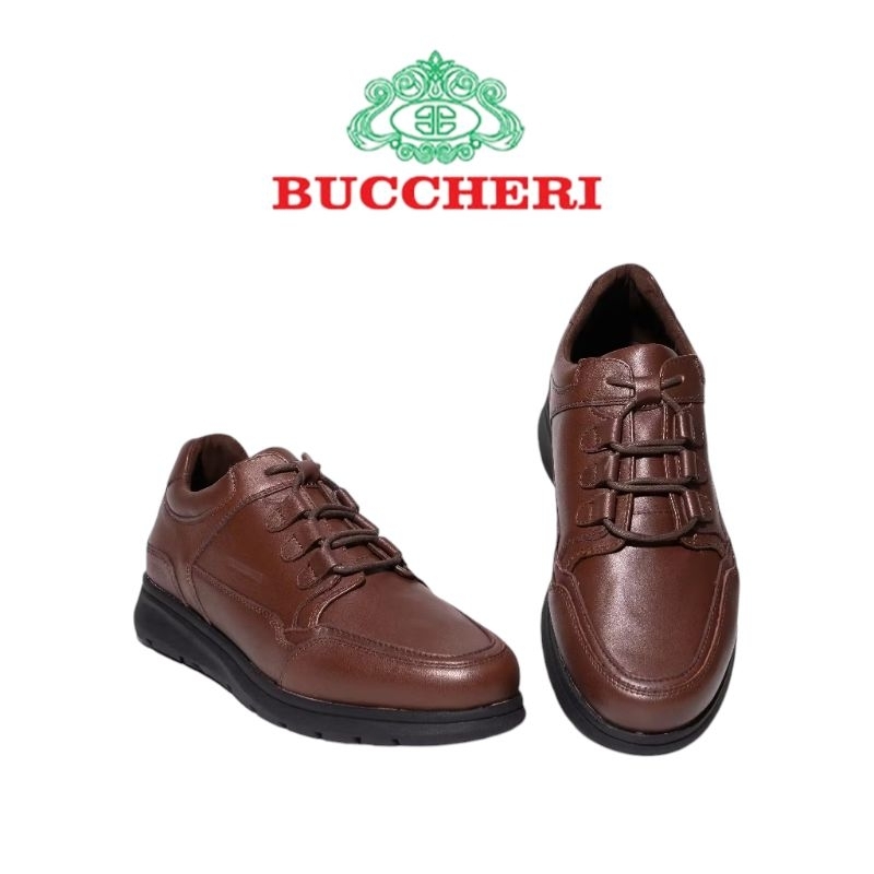 BUCCHERI APOLLO Sepatu Pria Bertali Full Leather-br2201-Brown