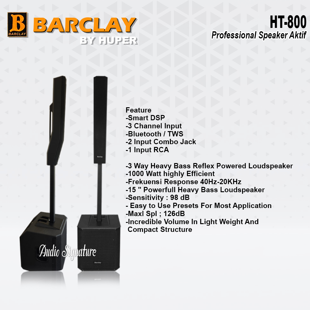 Speaker Aktif Satelite BARCLAY HT 800 | HT800 Sub 15 Inch 1000 Watt Original