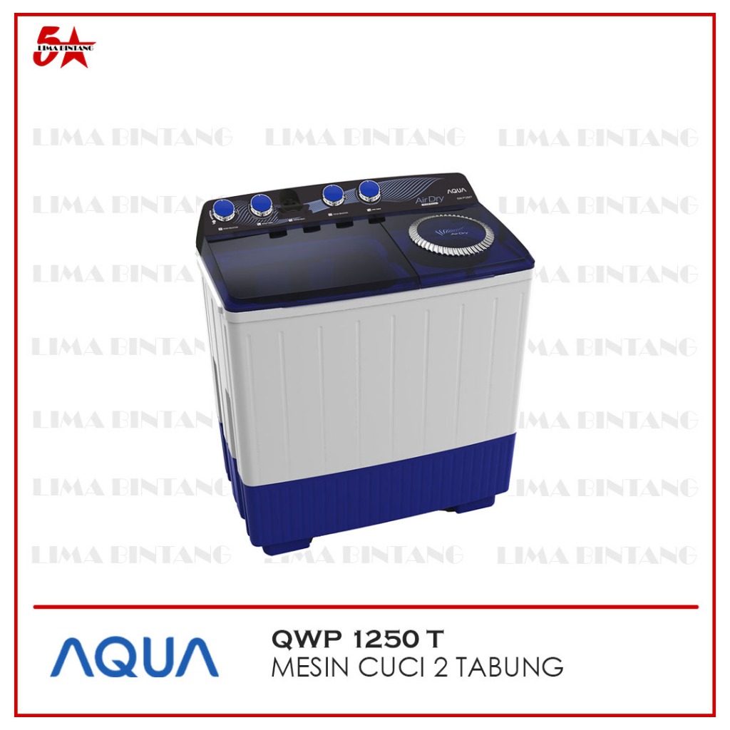 MESIN CUCI 2 TABUNG 12 KG AQUA QW-P1250T QW P1250T QW P 1250 T