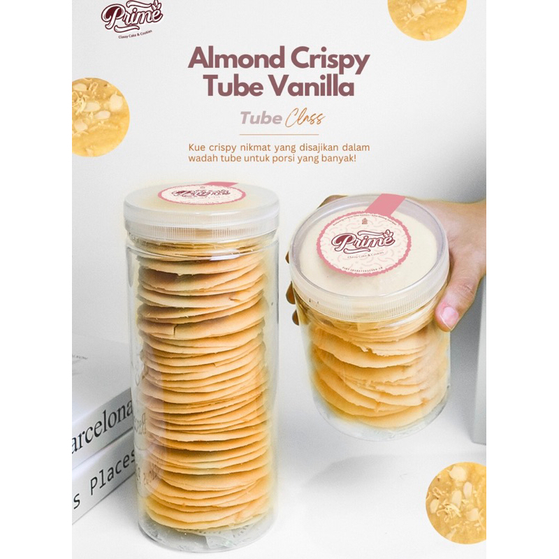 

Prime kue Almond Crispy (700 ml dan 1.300ml) tube class rasa vanila coklat greentea moka red velvet