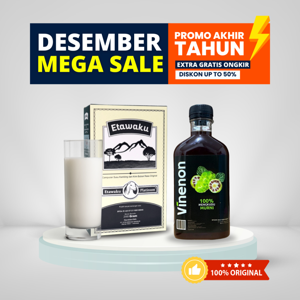 [PAKET SEHAT] Etawaku Platinum 1 Botol + Vinenon Cuka Mengkudu 1 Botol