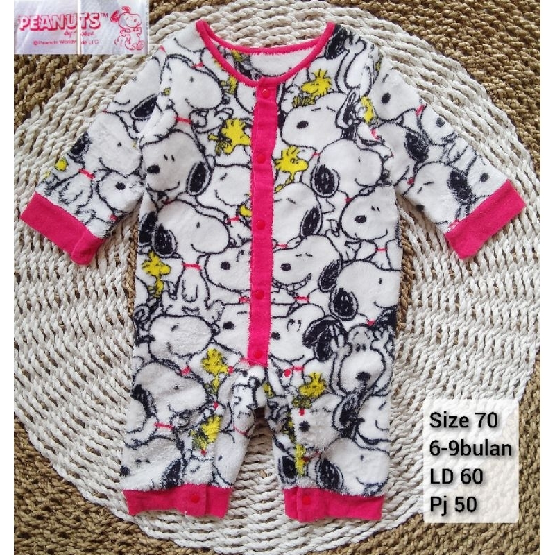 PL sleepsuit / JP bulu Snoopy Peanuts size 70, 6-9bulan