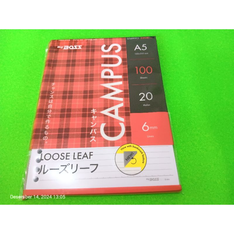 

Kertas Loose Leaf BIG BOS A5 GARIS 100 Lbr