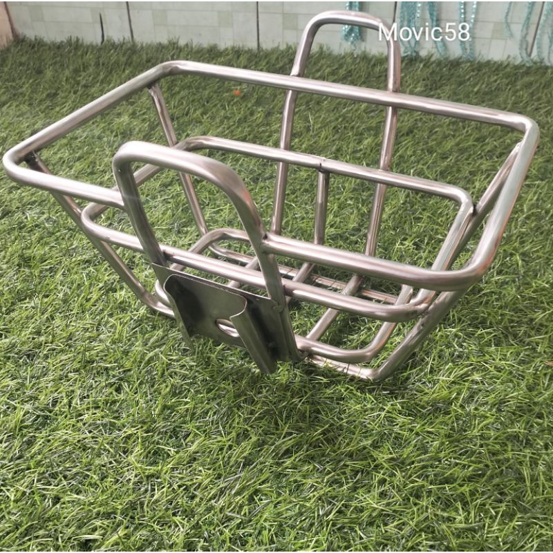 Keranjang front blok bahan ful Stainless Keranjang Rak depan sepeda lipat front of