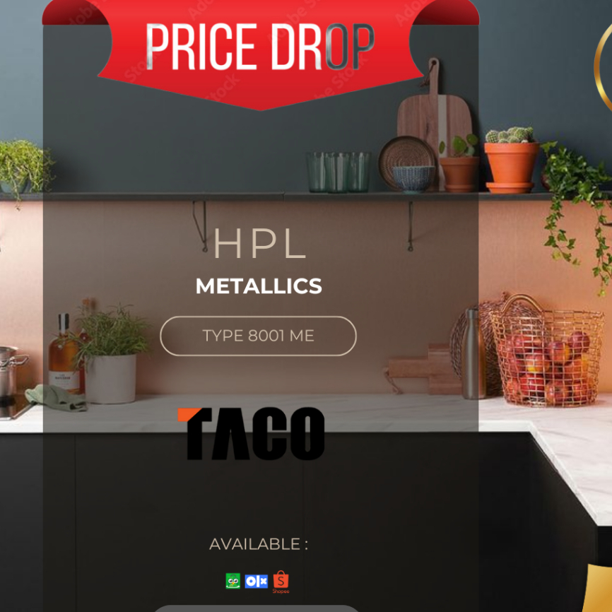 HPL TACO METALIC | PELAPIS FURNITURE MURAH BERKUALITAS