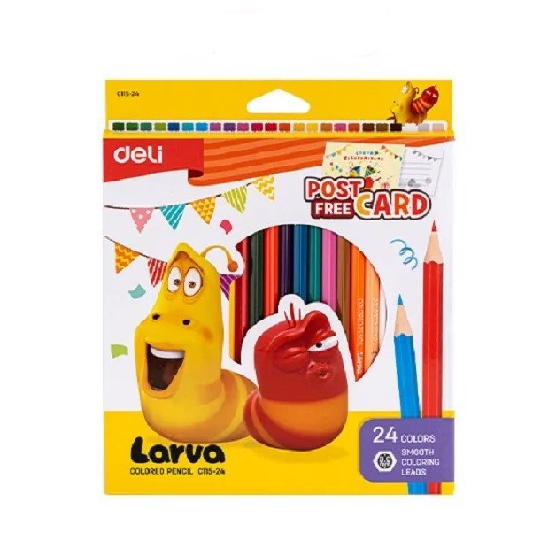 

Deli EC115-24 Larva School Color Pencil / Pensil Warna 24 Warna Mudah Diraut Warna Cerah dan Tebal