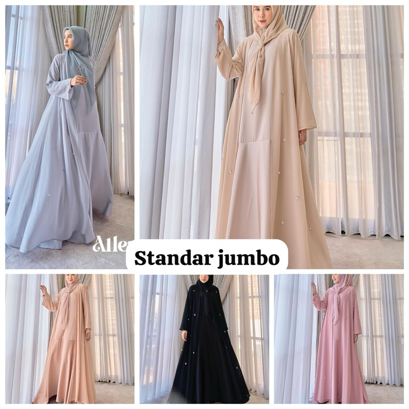 Alleza Dress  Gamis Marevi Standar  jumbo Original Premium Simple Cantik Outer bisa lepas Kondangan 