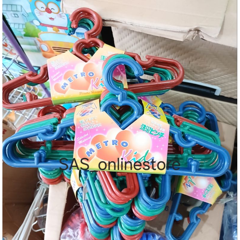 Hanger Baju Anak Metro 1Lusin/Kastok Gantungan Baju Anak Warna