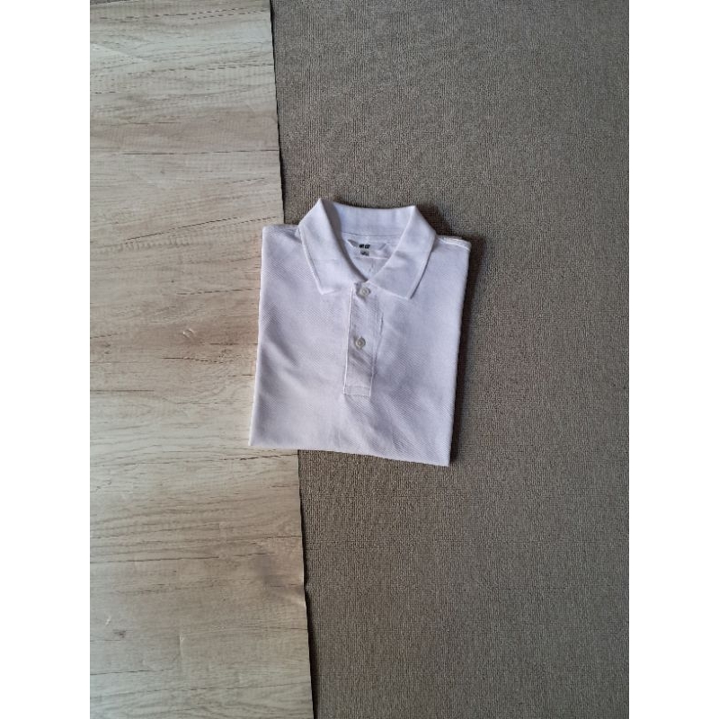 Polo shirt uniqlo white second branded original