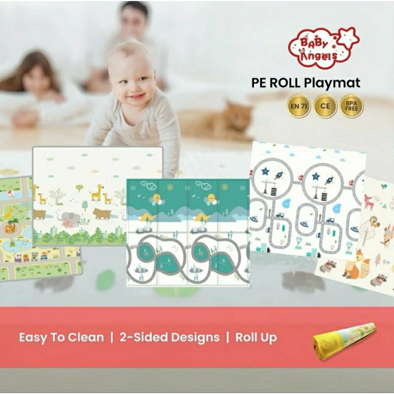 Baby Angels - Roll Playmat XPE 150x180x1.5cm Double Side | Matras/Karpet Gulung