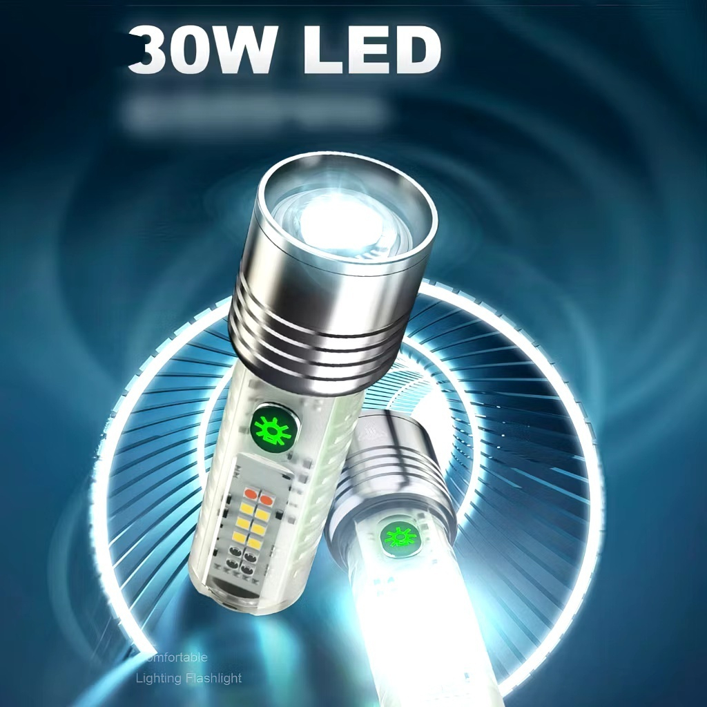 Senter Mini 520A Transparan Senter Lampu Senter Multifungsi 520 A