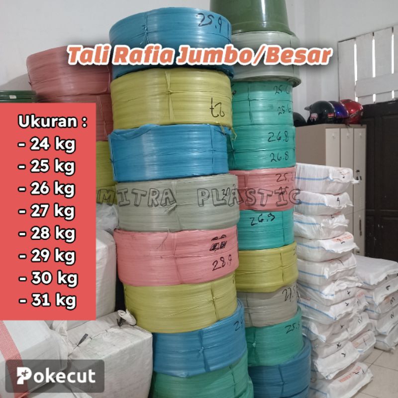 

Tali Rafia Besar/Jumbo / Tali Plastik / Tali Rafia Gulungan 24 sampai 31 kg