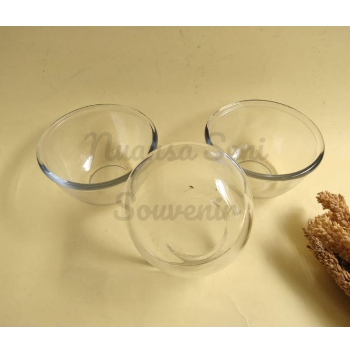Souvenir Mangkok Kaca BIB3.75 Bening Polos Mangkuk Sambal Beling Mangkok Kaca Kecil Polos