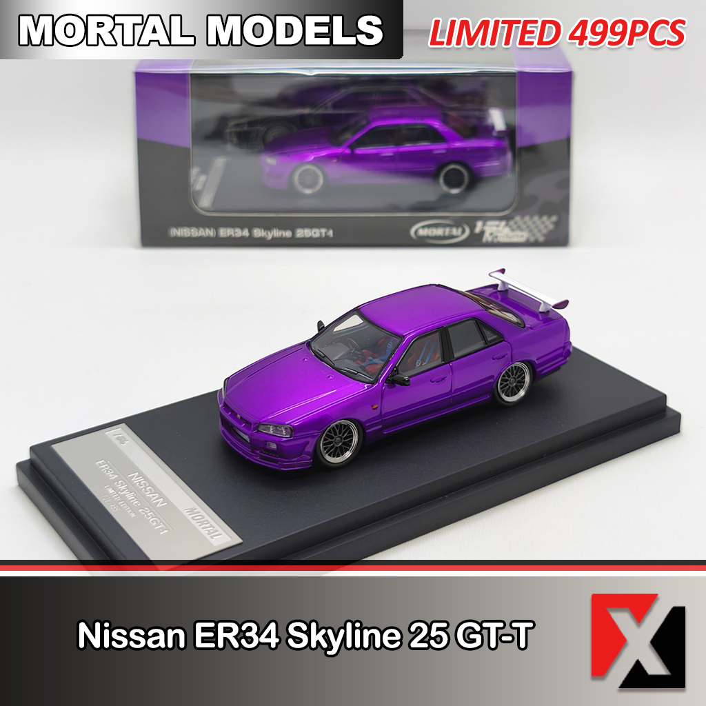 MORTAL 1:64 Nissan ER34 Skyline 25GT-T Purple Nissan Skyline R34