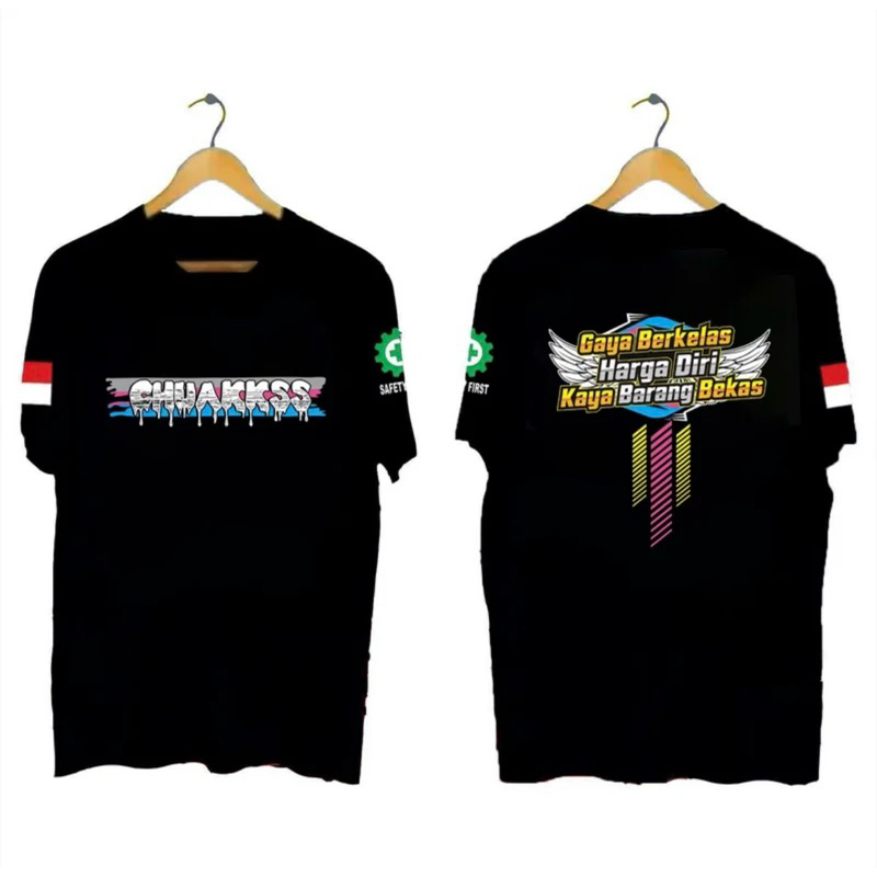 KAOS DISTRO PRIA CHUAKKSS GAYA BEKELAS HARGA DIRI KAYA BARANG BEKAS