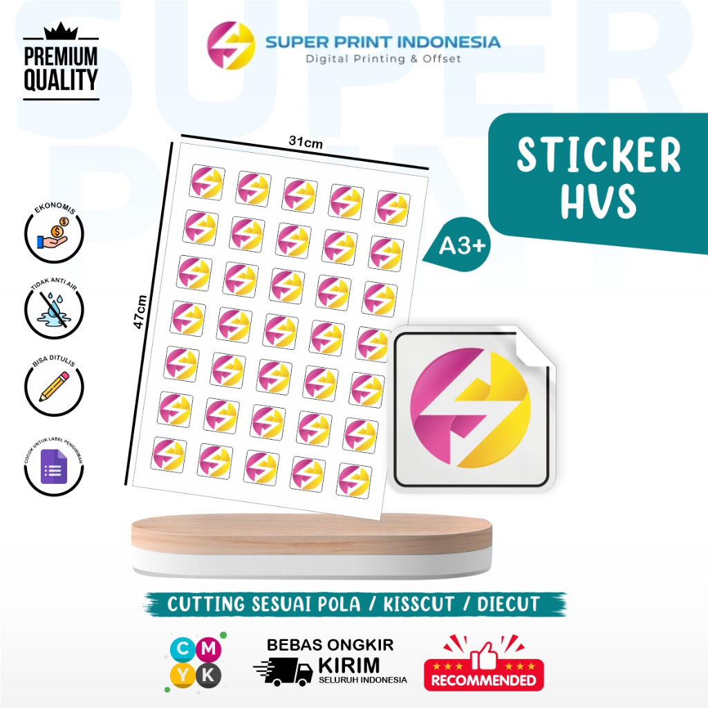 

Cetak Stiker HVS A3+ Label Cutting Custom Murah