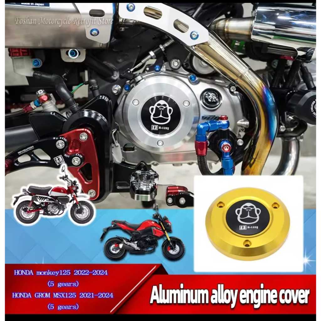 Honda Monkey125 Aluminium Alloy Engine Cover Pelindung Mesin Monkey Z125 MSX125 5 Speed