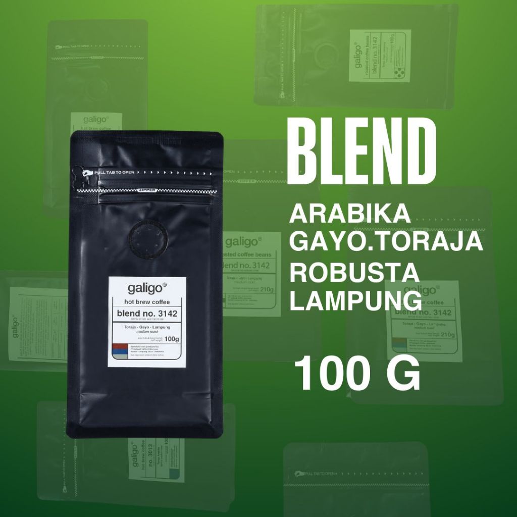 

Kopi Bubuk Blend Arabika Toraja-Gayo-Robusta 100g (Galigo Coffee)