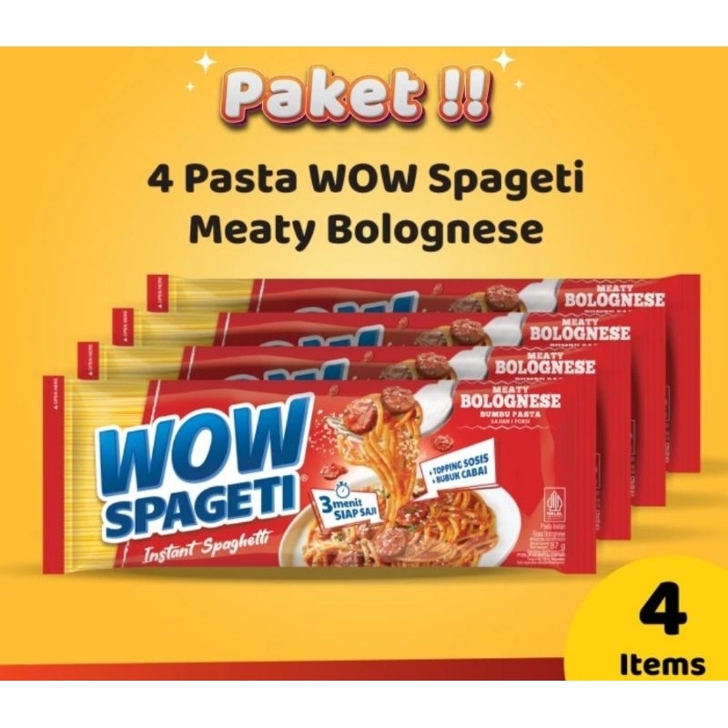 

Pasta Wow Spageti Meaty Bolognese Paket isi 4 pcs