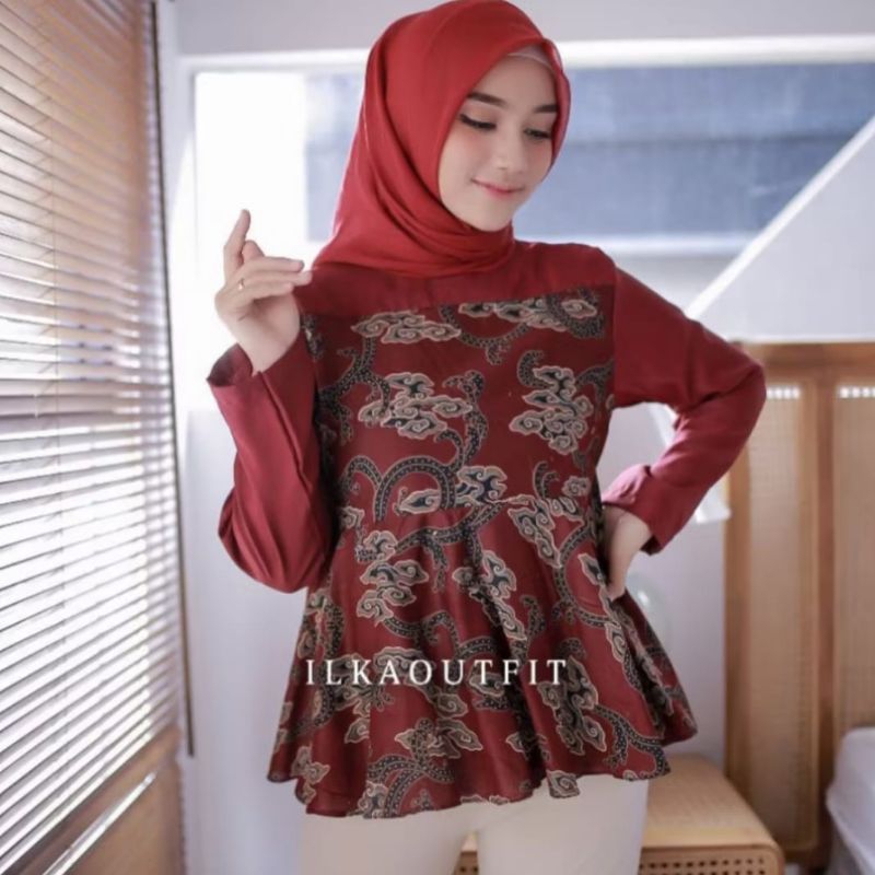 MEGA MENDUNG atasan blouse batik wanita