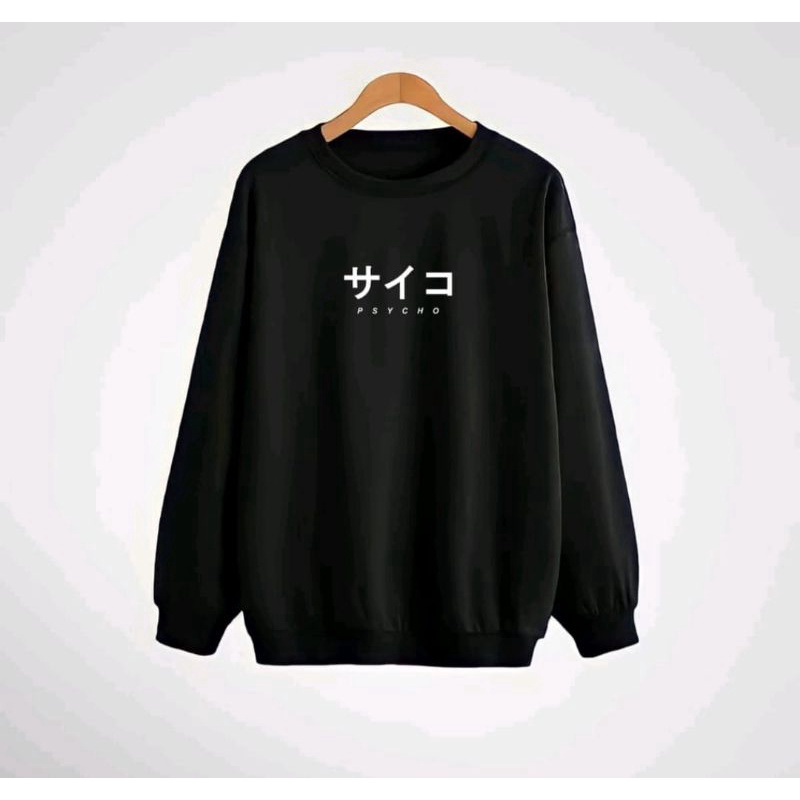 Sweater Crewneck PSYCHO pria wanitajapan