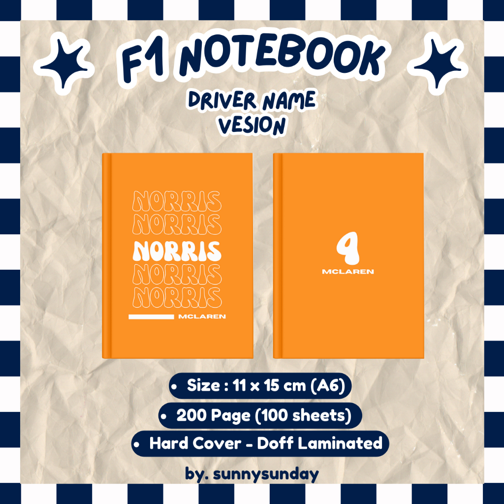 

A6 Notebook Buku Formula One Merch F1 Driver Name Version