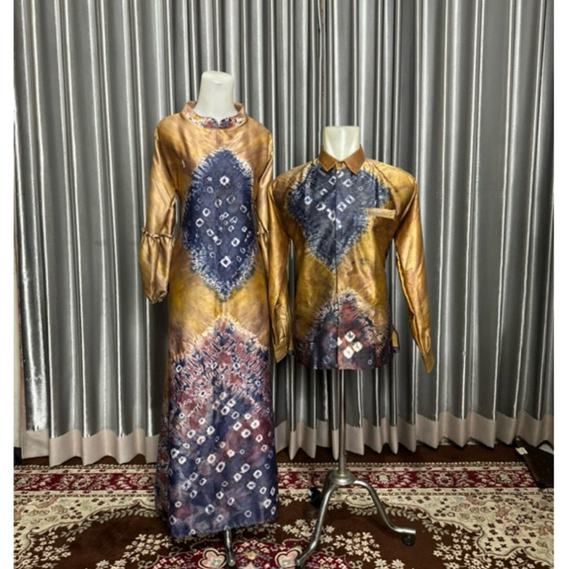 Kemeja jumputan Ecoprint / KEMEJA COUPLE GAMIS, TUNIK JUMPUTAN HANDMADE