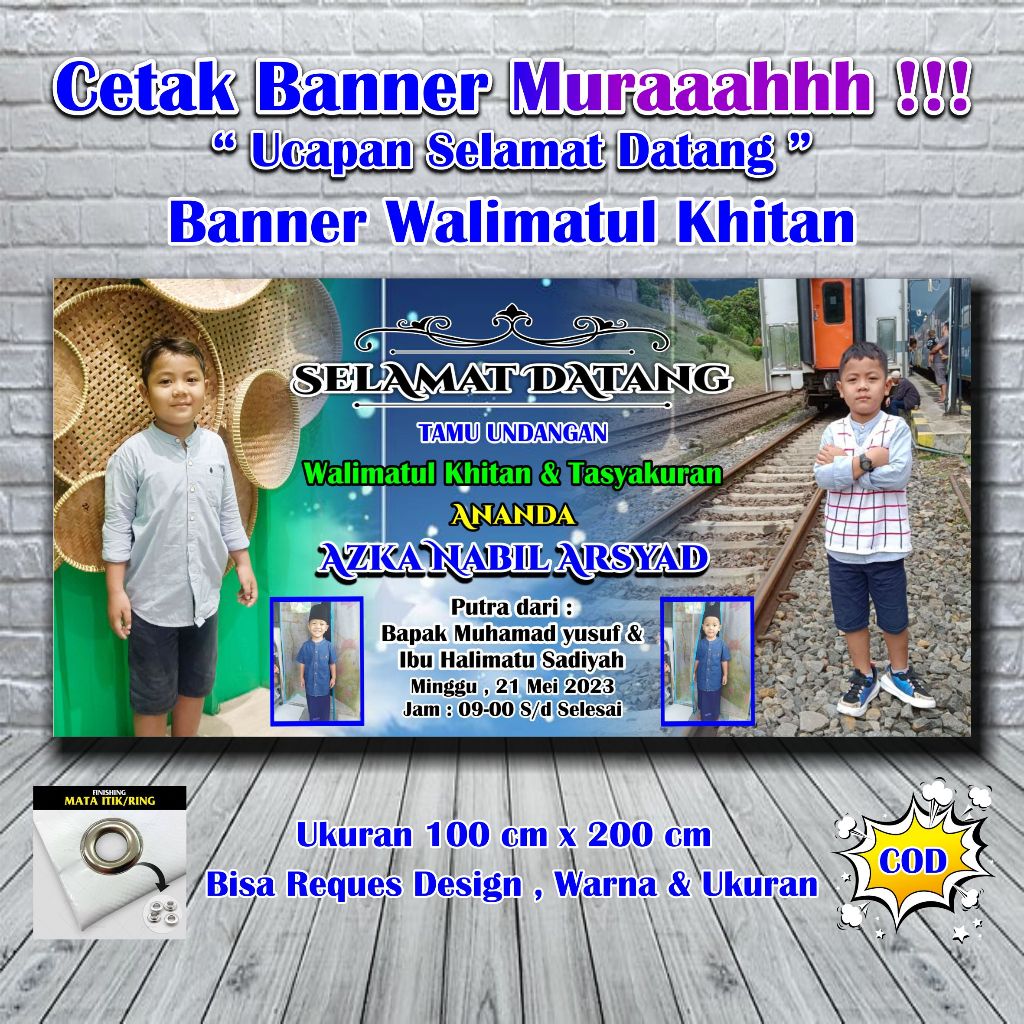 Spanduk Banner Khitanan Ukuran 2 meter x 1 meter