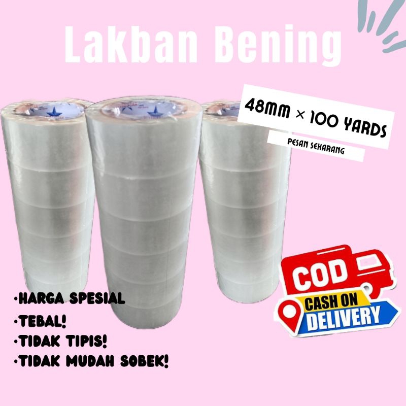 

Lakban isolasi bening 48 mm × 100 yards