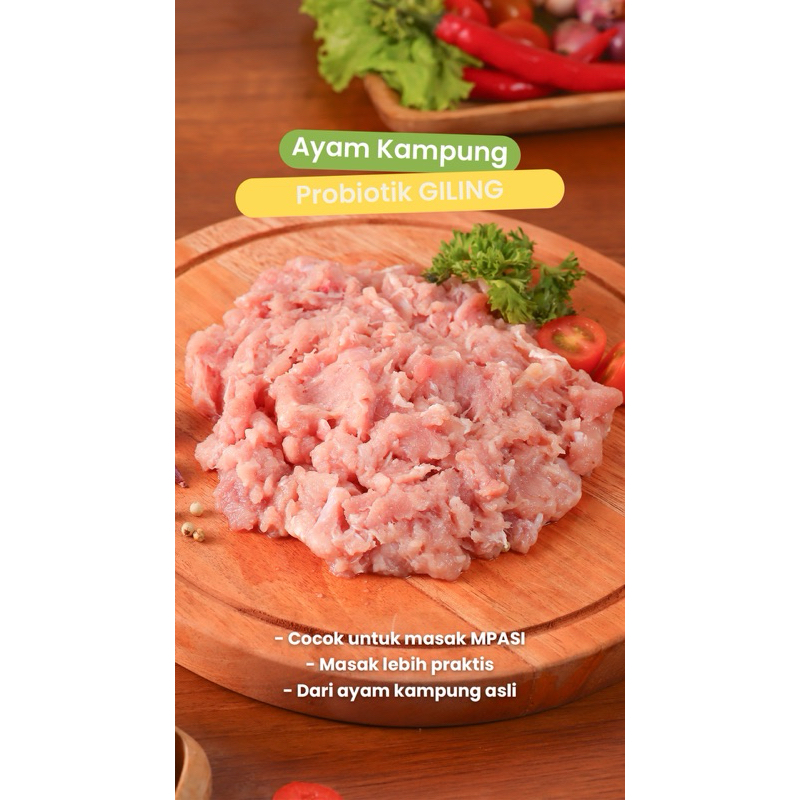 

Daging ayam kampung giling Probiotik Frozen