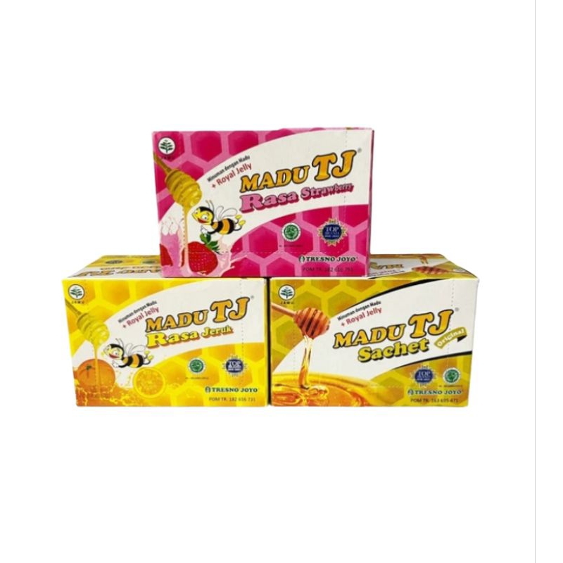 

Madu TJ Sachet Royal Jelly Original Jeruk Strawberry Box isi 12