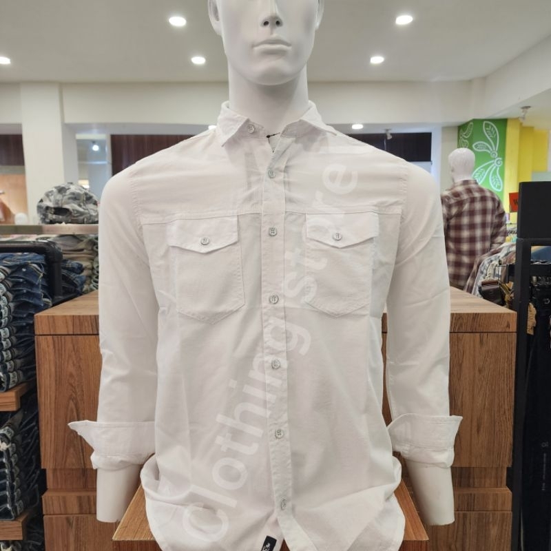 LOIS ORIGINAL kemeja pria lengan panjang putih KLL544