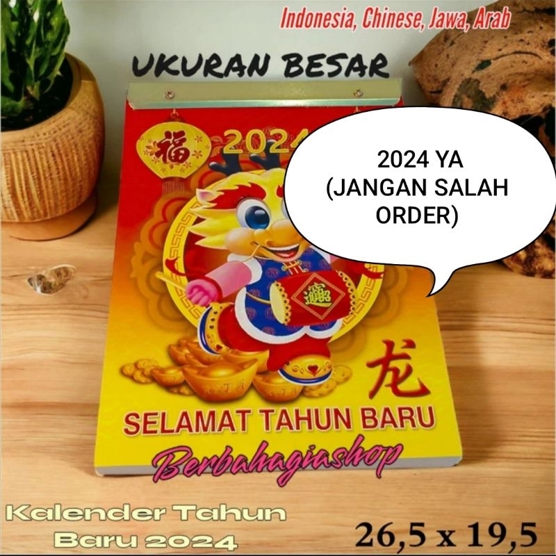 

Kalender Sobek Ukuran Sedang Tahun Baru 2024 Shio Naga Cina Jawa Arab / Calendar Robek Tanggalan Chinese Terbaru Lokal Mandarin Size Medium Isi 366 Hari