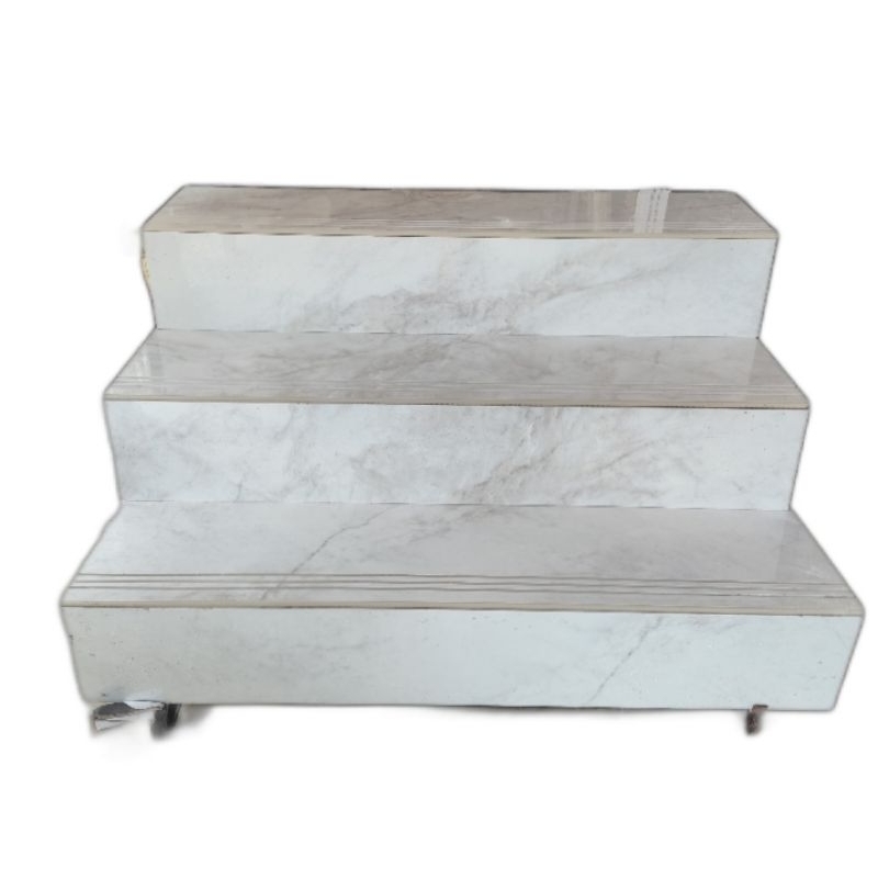 tangga granit glosy white carara K