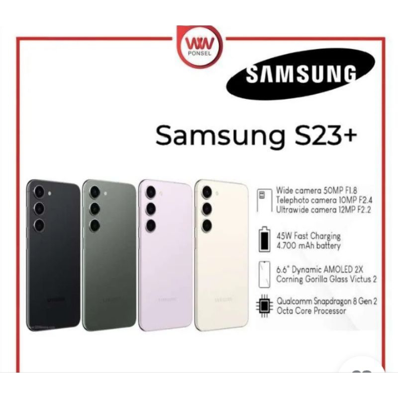 Hp Samsung Galaxy S23+ Ram 8GB Internal 512GB Garansi Resmi